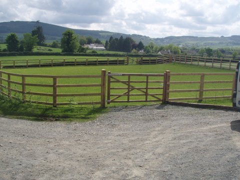 4 bar Post & Rail Fence on Timber Posts with Gate Paddock Newtown